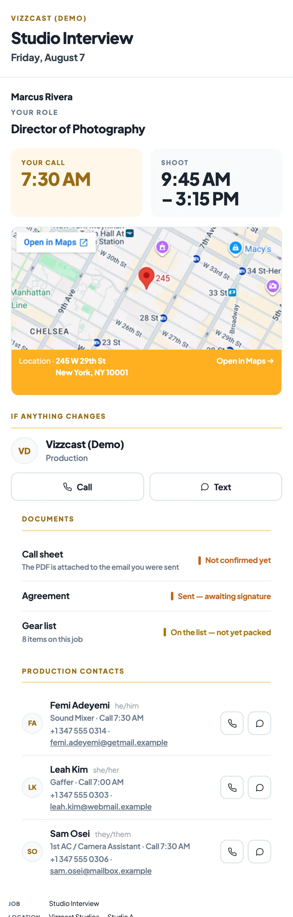 The same page on a phone, one responsive page rather than a separate mobile copy