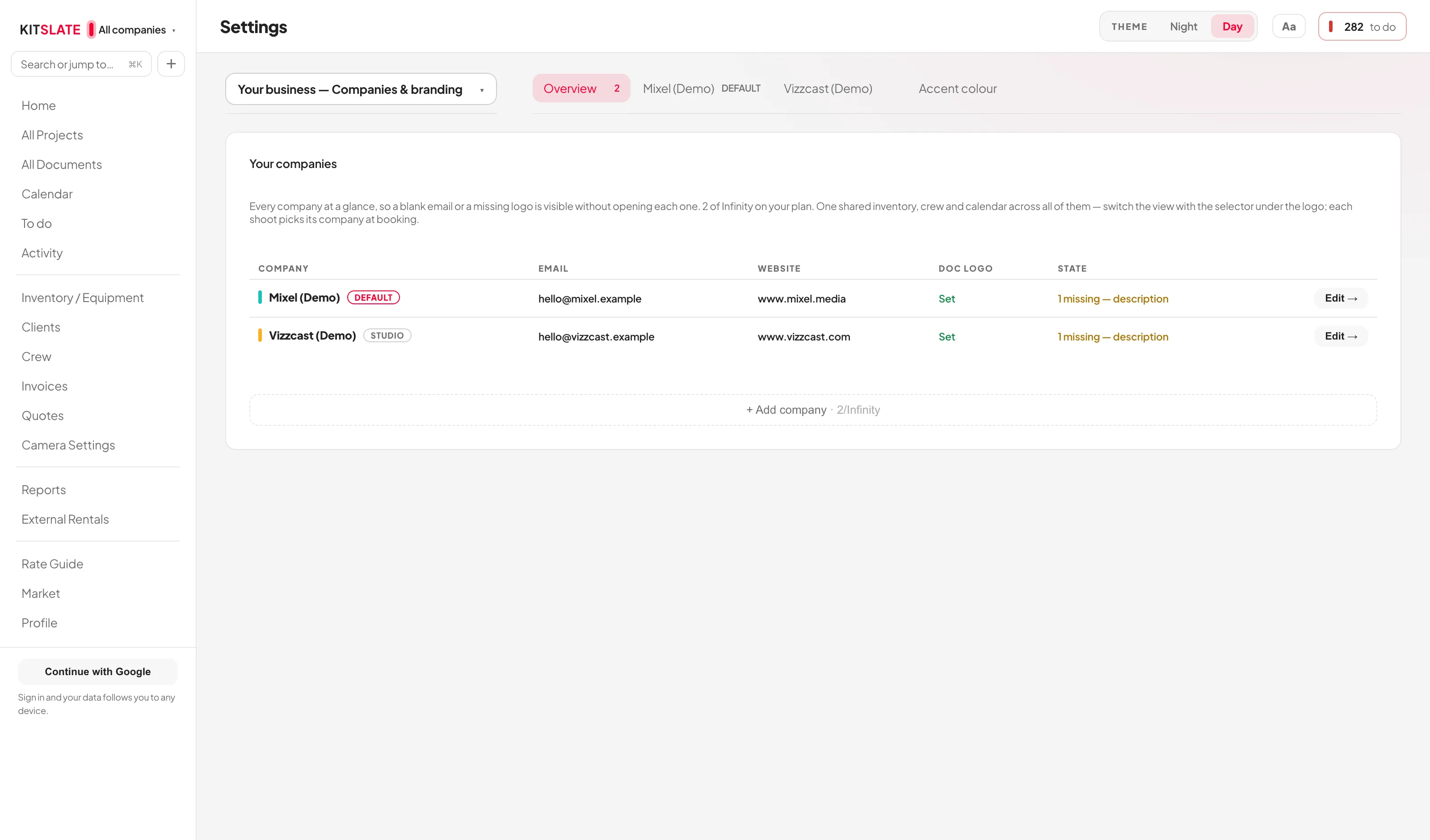 The External Rentals screen with a logging form for renter, platform, dates, days and payout, above a rental ledger table with status pills.